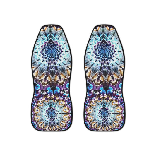 Car Seat Covers - Blue Mandala Tie Dye Design