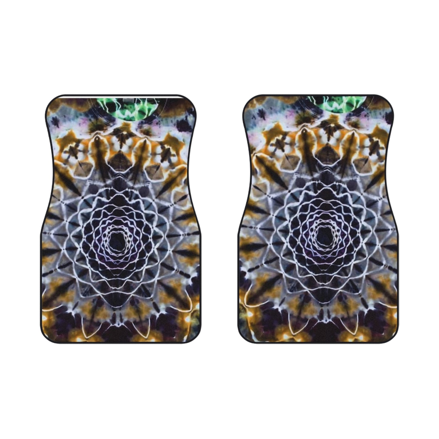 Psychedelic Mandala Car Mats (2x Front) - Unique Bohemian Floor Mats for a Vibrant Interior